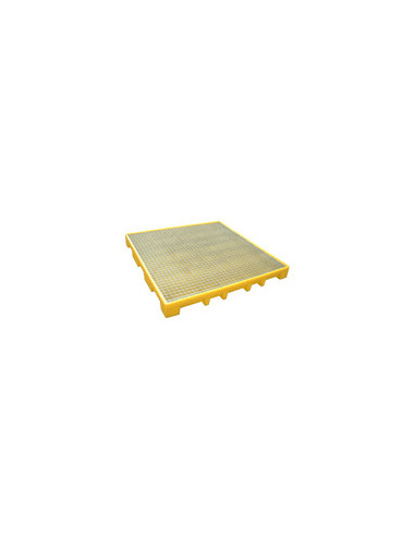 Square 120 L retention floor (HDPE) - metallic duckboard