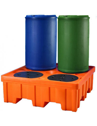 440 L retention tank (HDPE)  - plastic duckboard - for 2 drums