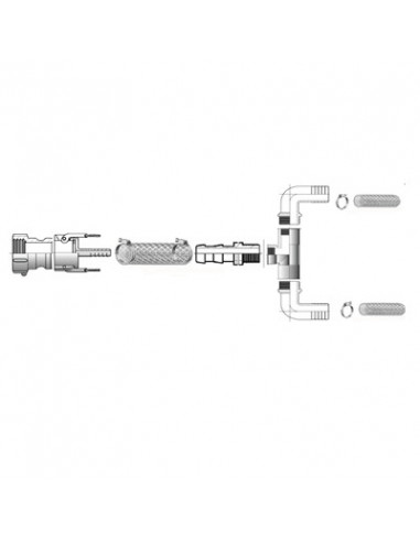 Kit de Vidange Cuve IBC à cames 2" S60X6 + Raccord TE coudé Ø 25 + 6 m tuyau