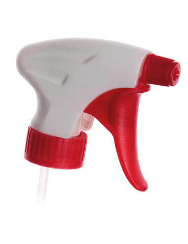 Trigger sprayer 1.3 ml - PE - tube 25 cm - thread 28mm/400 -red