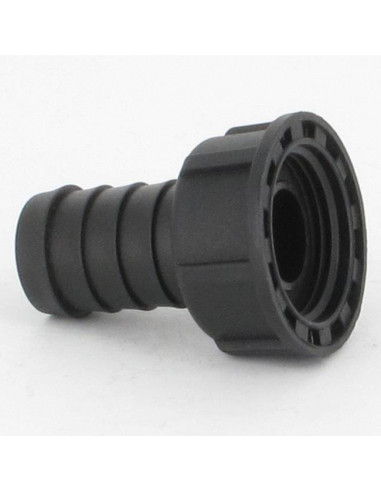 Hose tail coupler - straight - Female 3/4" BSP - hose tail Ø20 mm with flat seat + screw nut + gasket