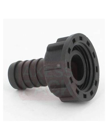 Hose tail coupler - straight - Female 1" BSP - hose tail Ø20 mm with flat seat + screw nut + gasket