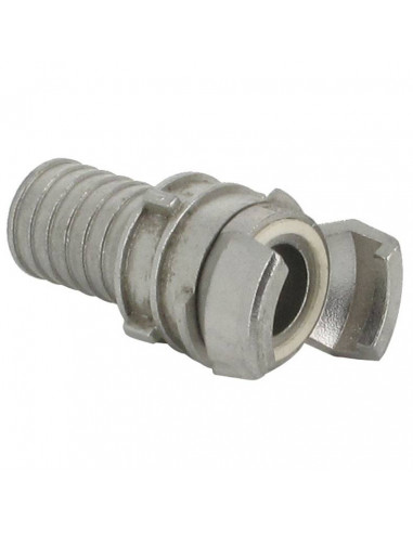 Symmetrical coupling Ø20 mm - with locking ring - Hose tail Ø 25 mm - Stainless Steel