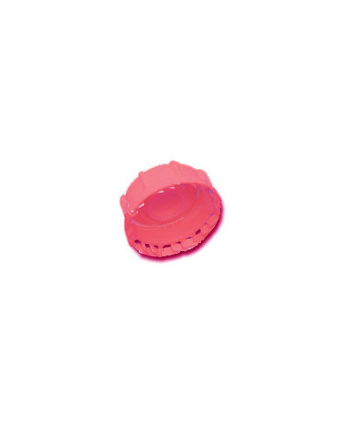 Bouchon F PEHD 2" DIN61 (S60X6) rouge joint PE + bonde 3/4" BSP (pas gaz) + Inviolabilité
