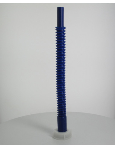 Bec verseur PEHD (40 cm) orientable bleu sur bouchon Femelle Din51