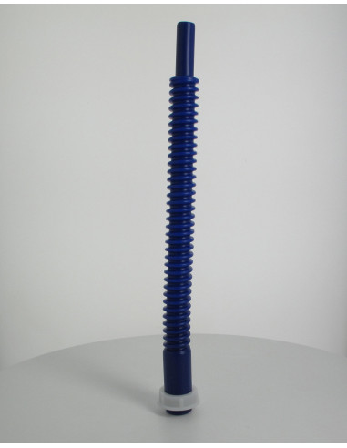 Bec verseur PEHD (40 cm) orientable bleu sur bouchon Femelle Din45