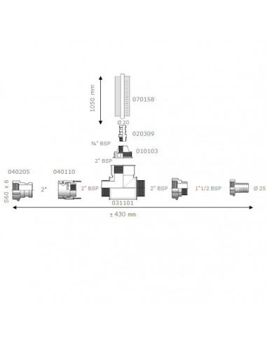 IBC's Level controller system + camlock 2" S60X6 + Hose tail Ø 25