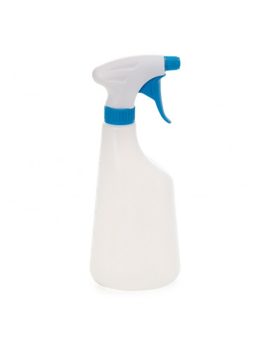 Trigger sprayer 1.3 ml - PE white/blue (Ø28/400) + bottle 630 ml natural + graduated scale