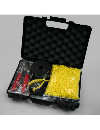 Kit plombs valise : 1000 plombs Rouge D9mm+2 pinces+1 bobine fil 8/10