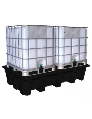 Bac de rétention PE Eco Bi conteneur 1050 litres - Caillebotis Plastique