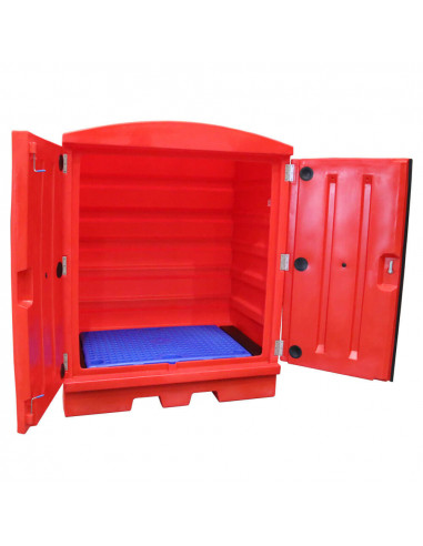 Retention closet (HDPE) - plastic duckboard - 280L Red