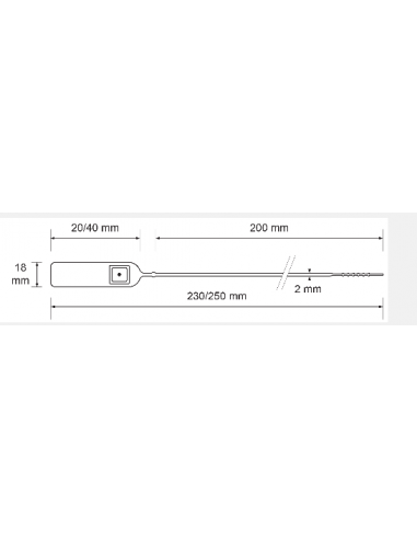 Scellé PP à tige lisse - Longueur 200 mm - Tige Ø2 mm