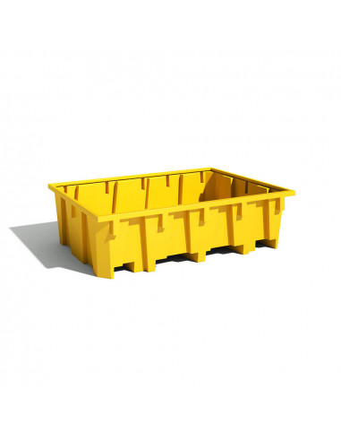 Bac de rayonnage PE 2180x1300x575 Jaune - Sans Caillebotis - 1050L