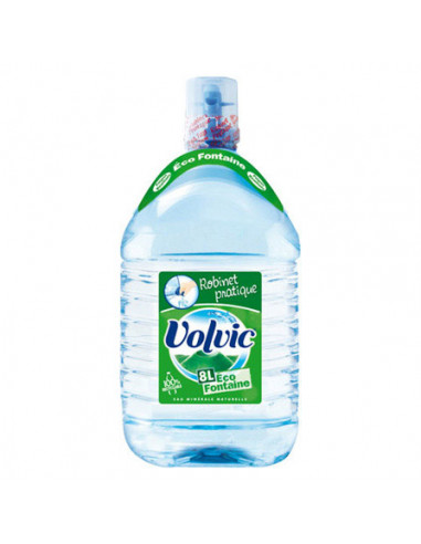 Press taps adapted to Volvic 5L bottles.