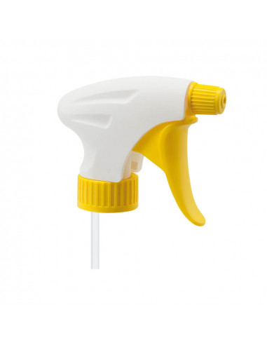 Vela Trigger sprayer 1.3 ml - PE - tube 20.5 cm - thread 28mm/400 -yellow