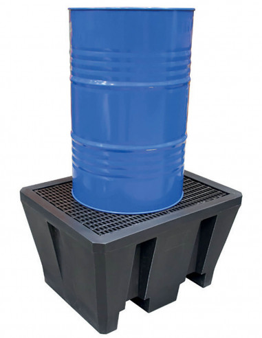Bac de rétention PE ECO Noir - 225 litres - Caillebotis plastique