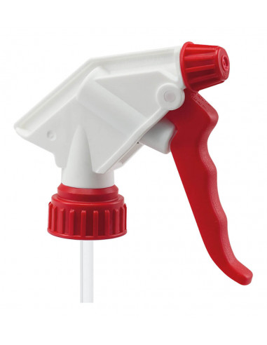Tête de pulvérisateur Maxi NBR 360° - tige 25 cm - 2.2 ml - Bague 28mm/400 (blanc/rouge)