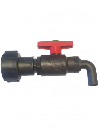 Ball valve PPG F 2" S60X6 DN25 EPDM/PE seal - angled output Ø25 mm