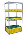 Shelving and retention tanks for shelving