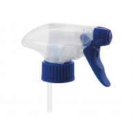 Tête de pulvérisateur PE transparent/bleu 1.25 ml - Tige 26 cm  - Bague 28mm/410